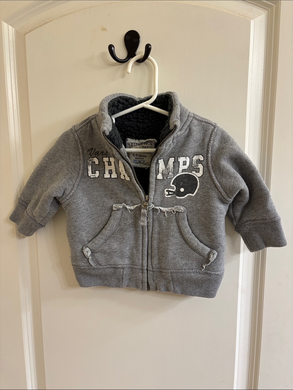Athletic Department - Baby Gray 'VARSITY CHAMPS' THICK zip jacket